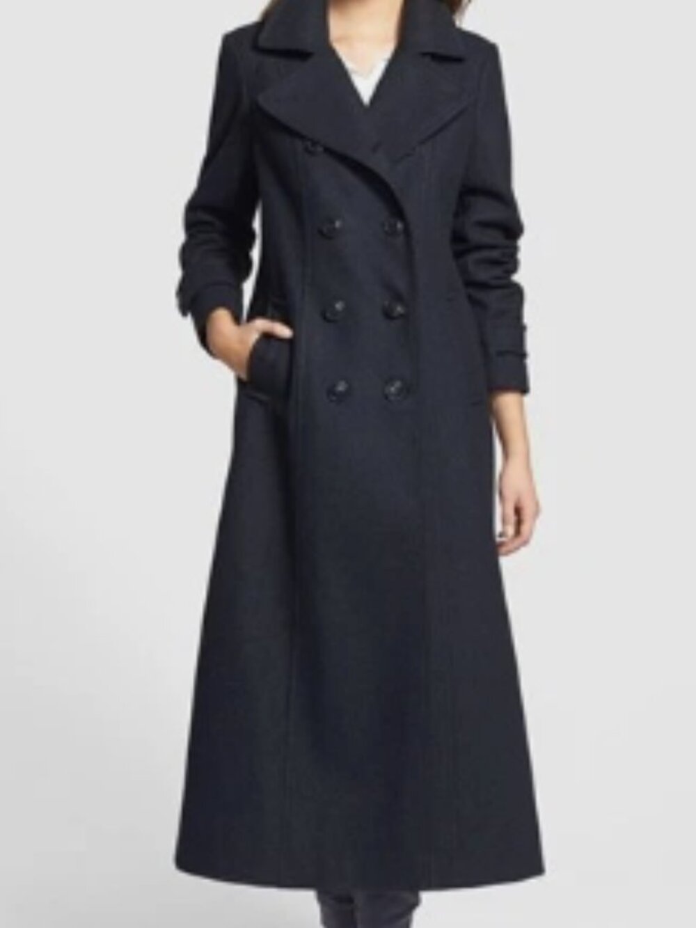 VERA WANG WOMEN'S DOUBLE BREASTED COAT JACKET FULL LENGTH WOOL XS NEW